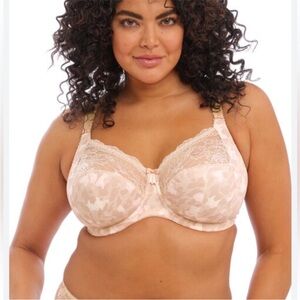NEW Elomi Like New 34K Morgan Side Smoothing Nude Camo Lace Underwire Demi Bra